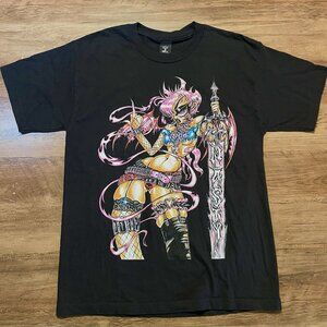Rico Nasty 2023 Band Tee Black T-shirt Anime Rock Rap Gothic Medium Streetwear